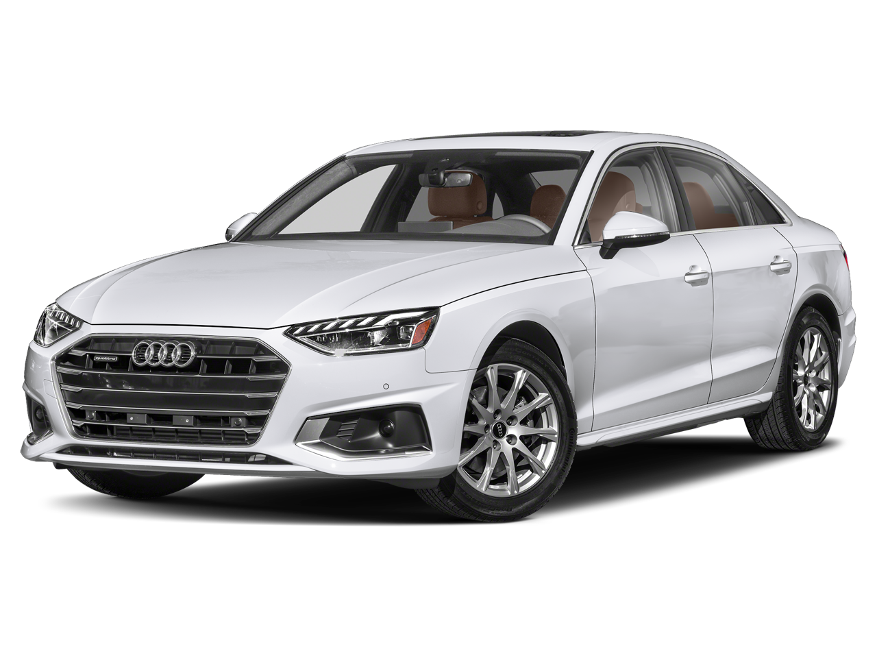 2023 Audi A4 45 S line Premium Plus quattro in Glacier White Metallic — front three-quarter view