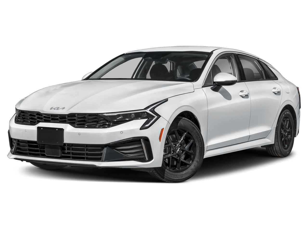 2026 Kia K5 LXS in White — front three-quarter view